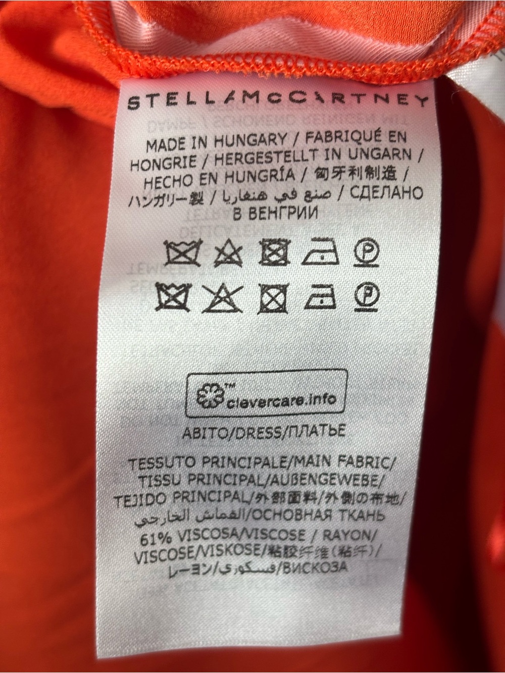 Stella McCartney Runway Pauline Dress Orange Midi with Draped Sleeves Size 40 - Picture 6 of 11